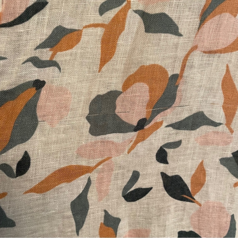 Rachel Zoe Floral- Button front/Tab Sleeves-Plus Size 3X 100% Linen Blouse/Tunic - Picture 11 of 11